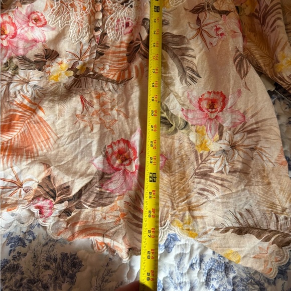 Boston Proper Floral linen embroidered Blouse - Pink and Cream - Picture 9 of 9